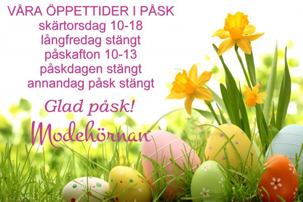 Butikens öppettider i påsk!