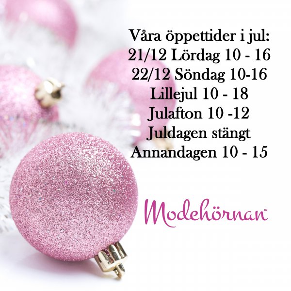 Butikens öppettider i jul